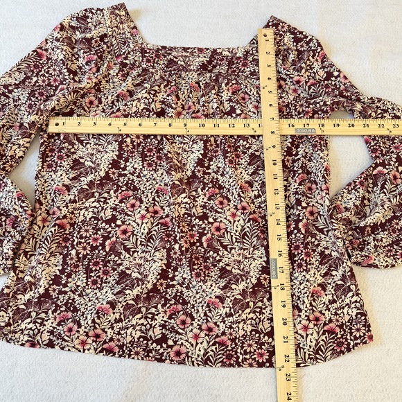 Lauren conrad Oversized Pheasant Bohemian ditsy floral square neck barrel sleeve - Picture 5 of 6